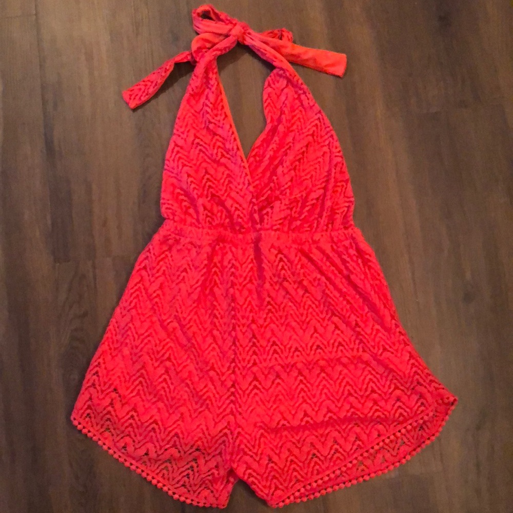 Small Coral Romper